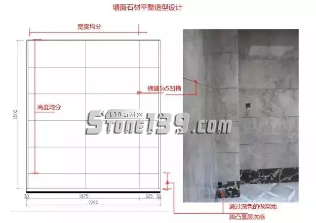 石材工藝施工的節(jié)點圖和現(xiàn)場施工照片對比